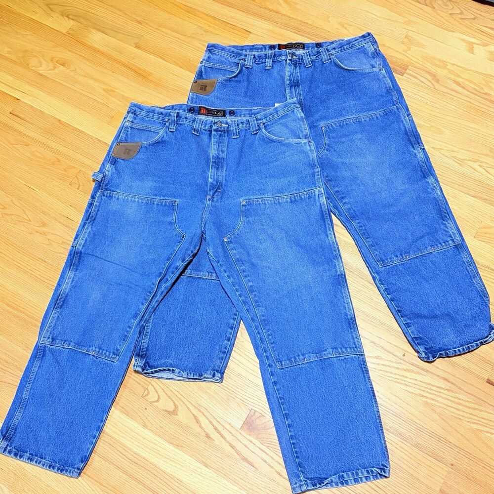 Lot of 2 Riggs Workwear by Wrangler Men’s Jeans 44x30 Blue Carpenter Work Pants